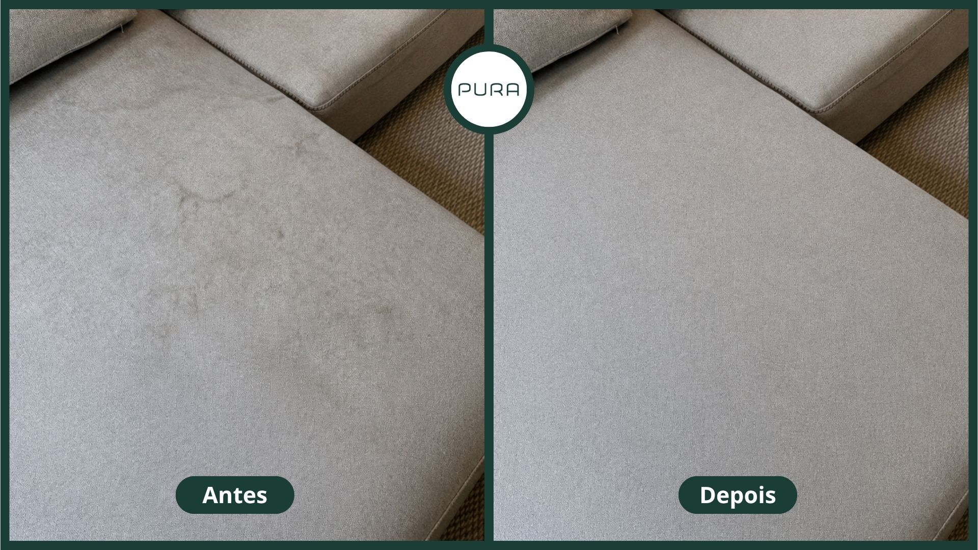 Antes e depois — sofá Pura em Casa