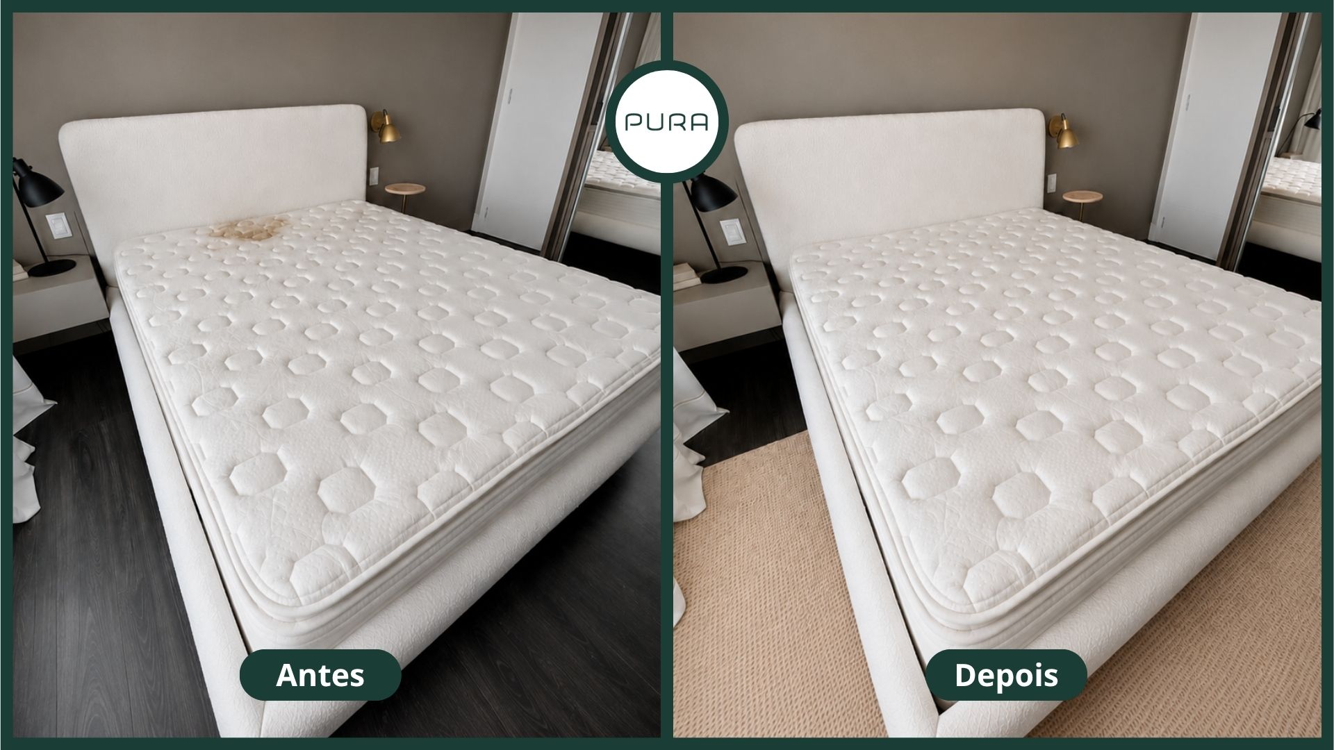 Antes e depois — colchão Pura em Casa