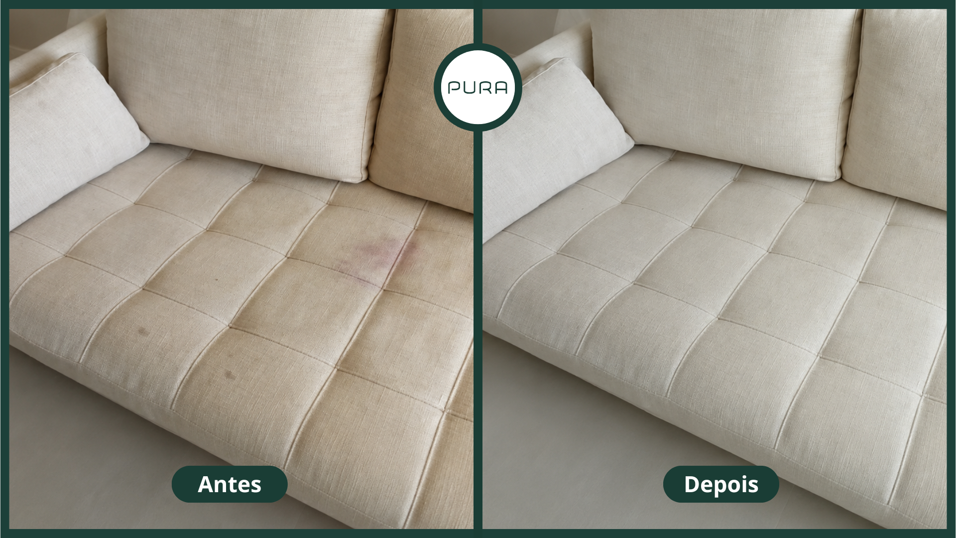 Sofá antes e depois — Pura em Casa