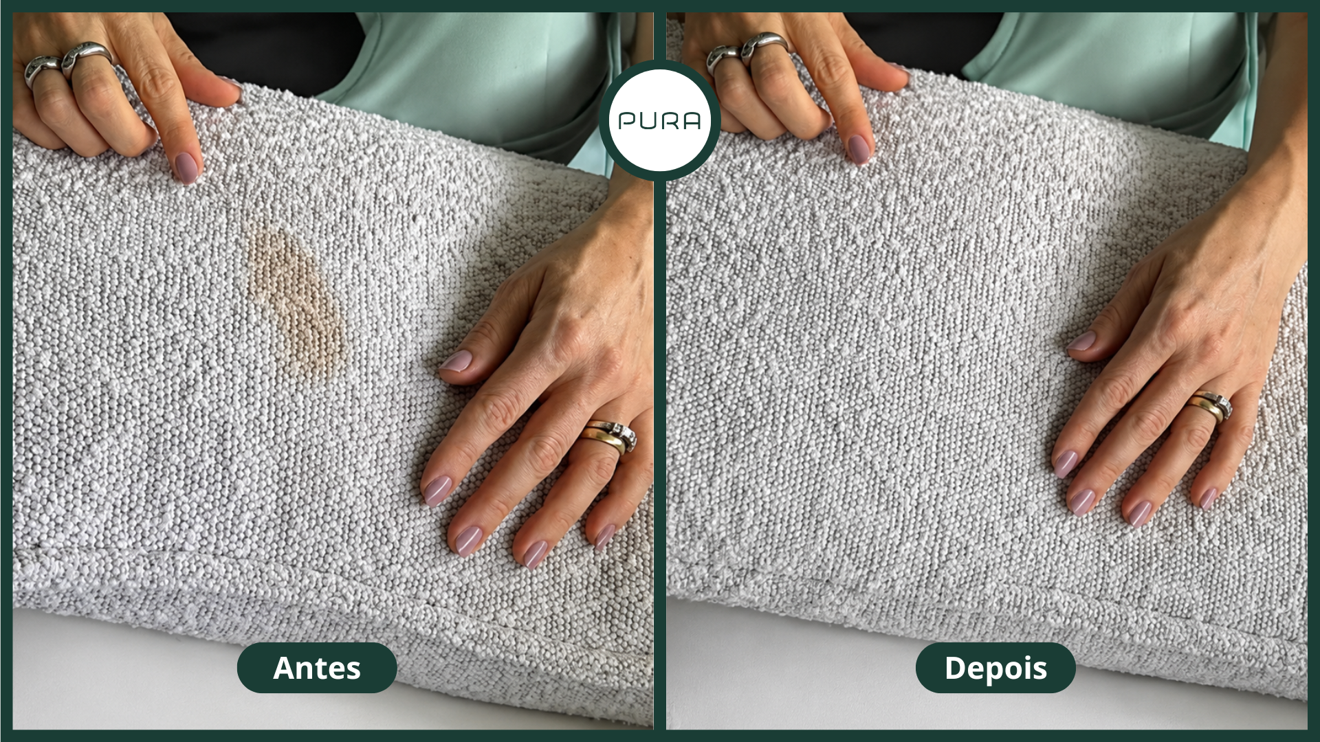 Almofada antes e depois — Pura em Casa