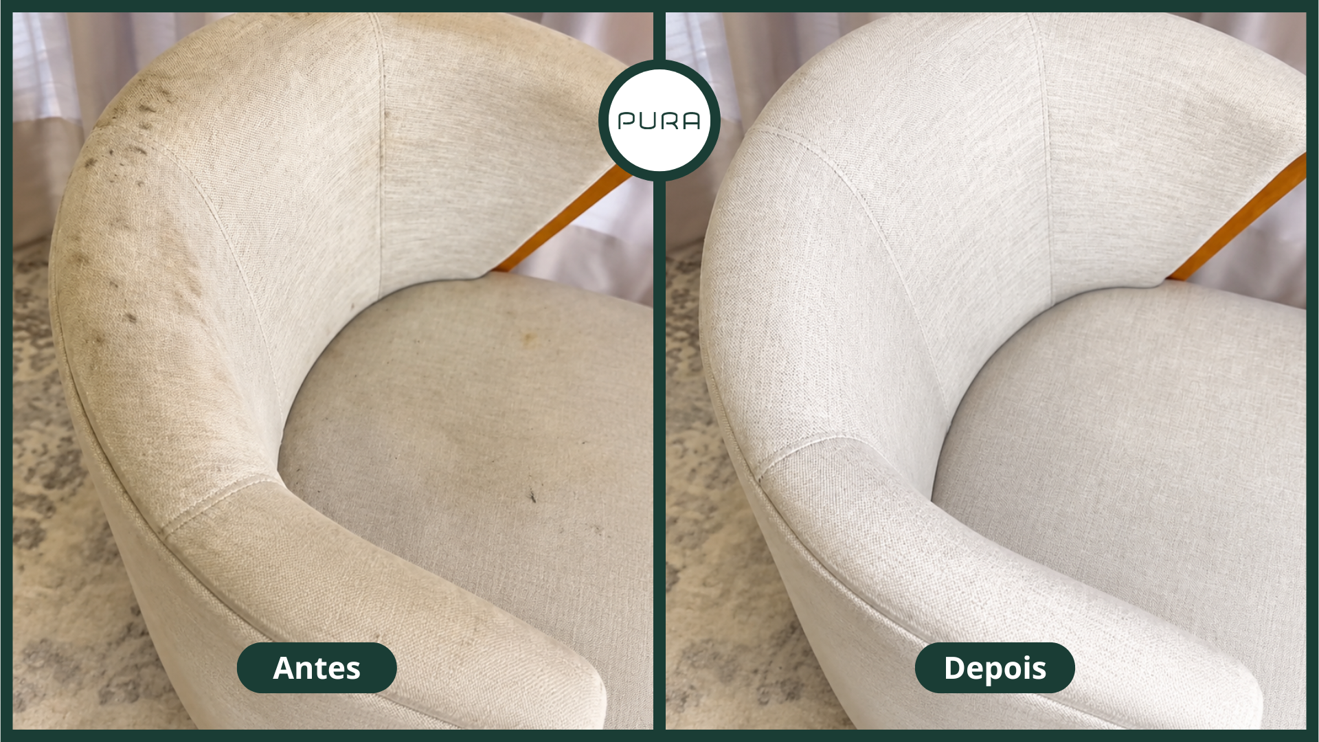 Poltrona antes e depois — Pura em Casa